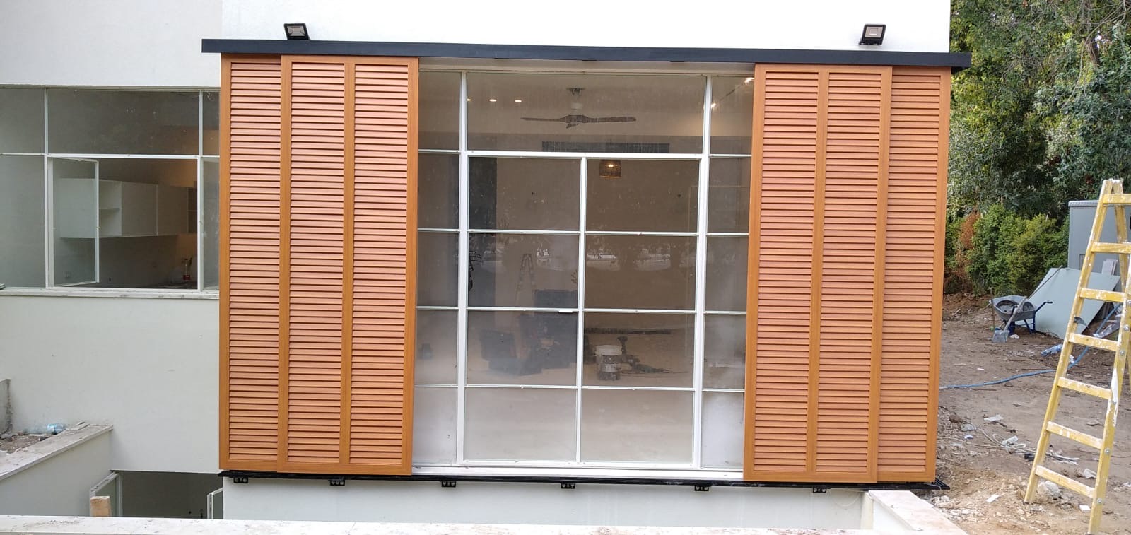 Wood-finish shutters